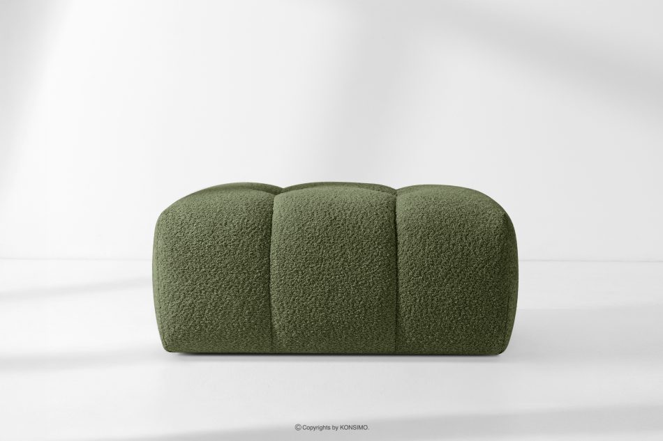 RAVIA japandi prošívaný pouffe olivový olivová - obrázok 1