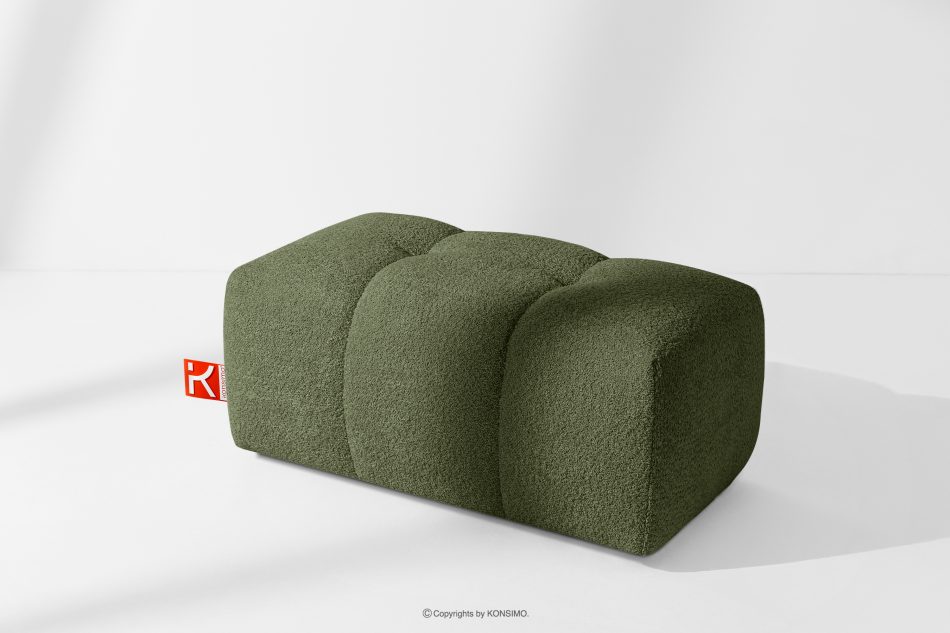 RAVIA japandi prošívaný pouffe olivový olivová - obrázok 4