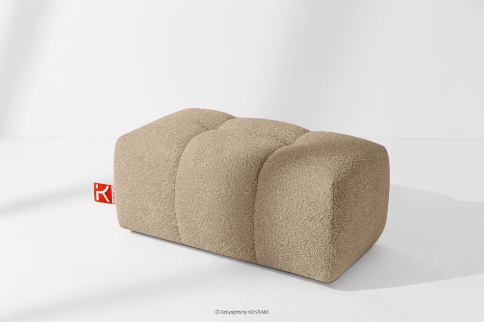 RAVIA japandi boucle prošívaný puf béžový béžová - obrázok 4