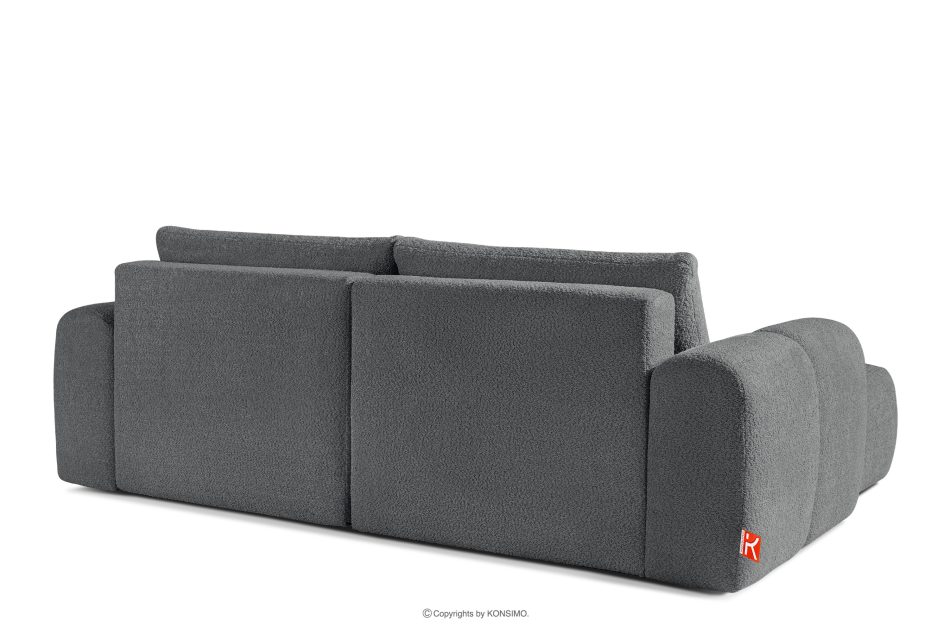 RAVIA Japandi boucle prošívaná rohová pohovka levá tmavě šedá tmavě šedá - obrázok 4