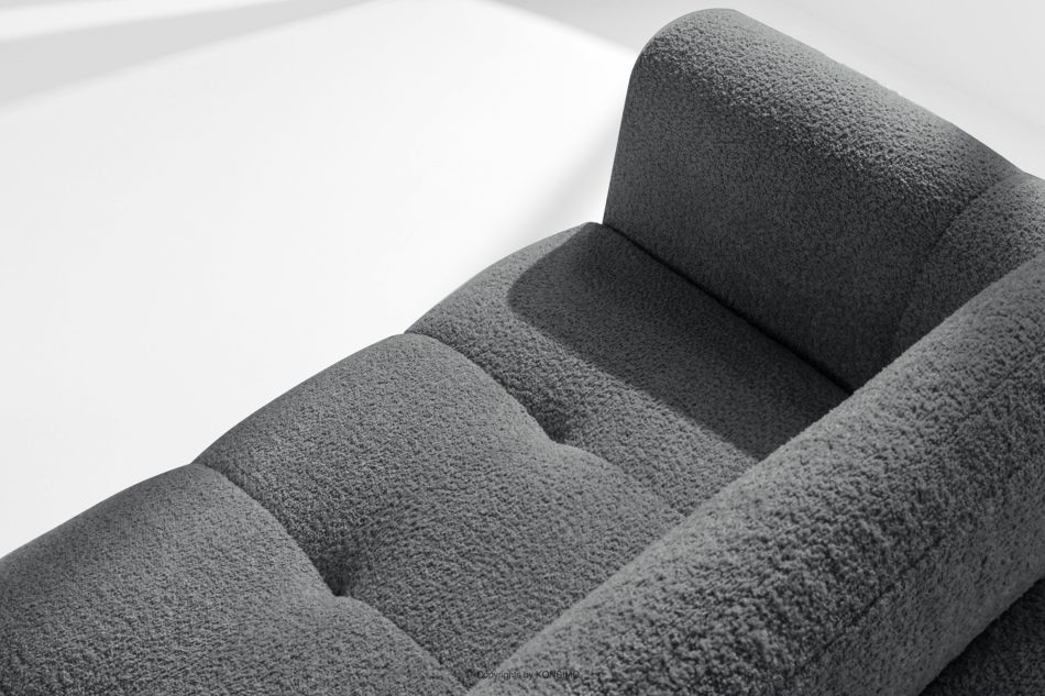 RAVIA Japandi boucle prošívaná rohová pohovka levá tmavě šedá tmavě šedá - obrázok 9