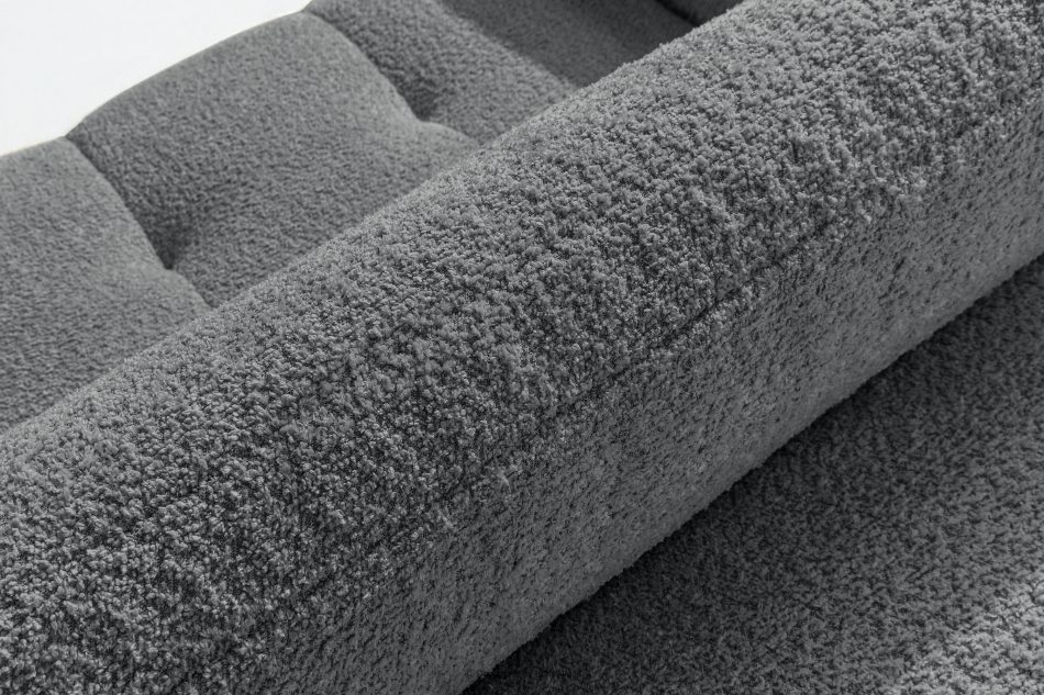 RAVIA Japandi boucle prošívaná rohová pohovka levá tmavě šedá tmavě šedá - obrázok 11