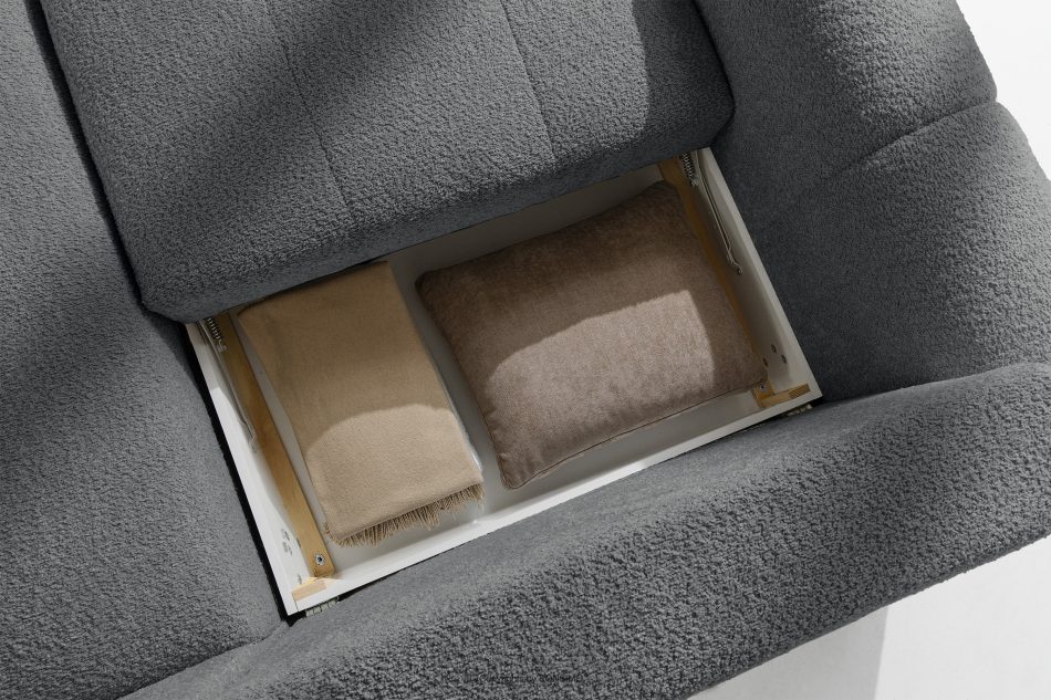 RAVIA Japandi boucle prošívaná rohová pohovka levá tmavě šedá tmavě šedá - obrázok 14
