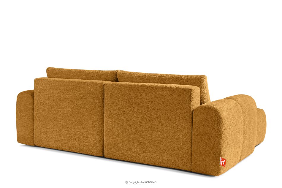 RAVIA Japandi boucle prošívaná rohová pohovka pravá medová medová - obrázok 4