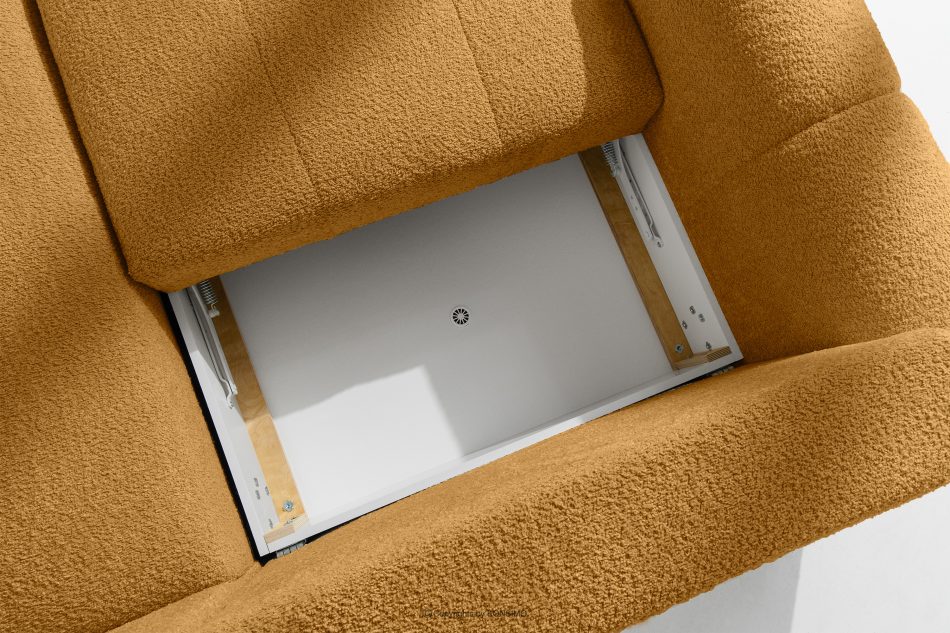 RAVIA Japandi boucle prošívaná rohová pohovka pravá medová medová - obrázok 12