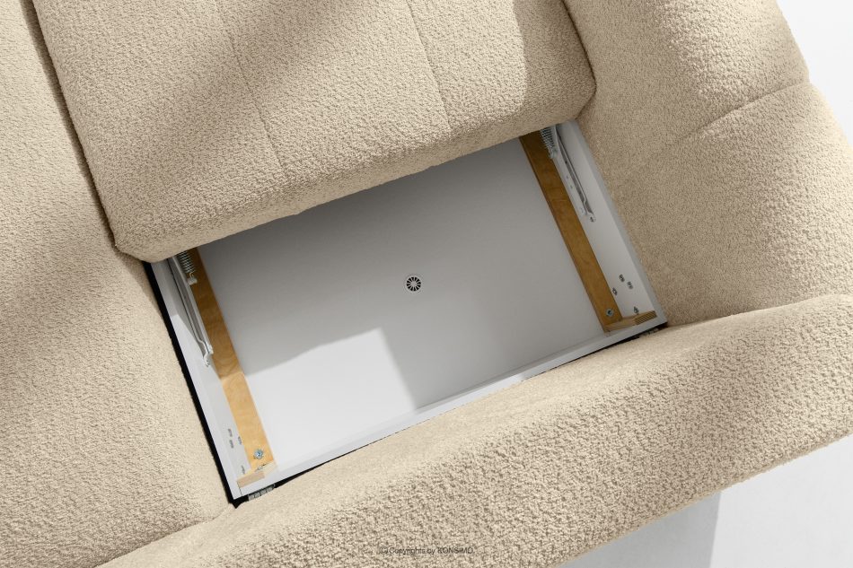 RAVIA japandi boucle prošívaný rohový puf pravý světle béžový světle béžová - obrázok 13