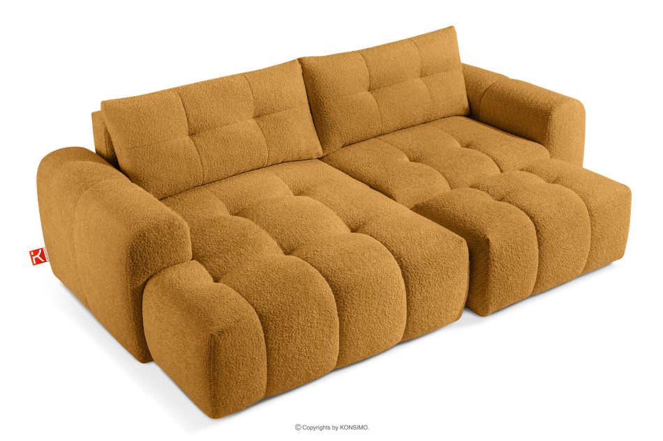 RAVIA Rohová pohovka s japandim prošíváním boucle levá medová medová - obrázok 7