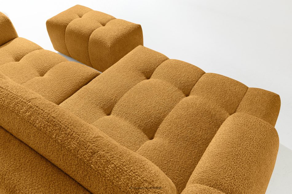 RAVIA Rohová pohovka s japandim prošíváním boucle levá medová medová - obrázok 10