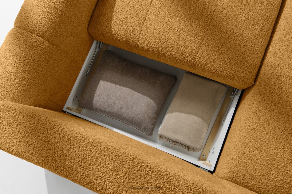 RAVIA Rohová pohovka s japandim prošíváním boucle levá medová medová - obrázok 14