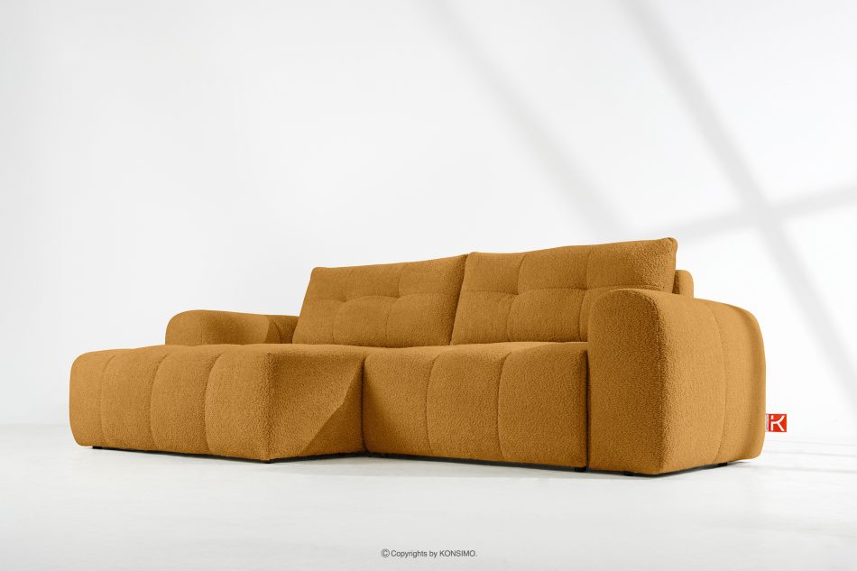 RAVIA Rohová pohovka s japandim prošíváním boucle levá medová medová - obrázok 18