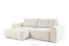 RAVIA Japandi boucle prošívaná rohová pohovka levá bílá bílá - obrázok 4