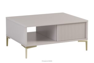 LOMER, https://konsimo.sk/kolekcie/lomer/ Moderný krémový konferenčný stolík s lamelami krémová - obrázok