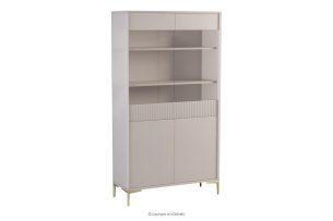 LOMER, https://konsimo.sk/kolekcie/lomer/ Moderná béžová vitrína s lamelami krémová - obrázok