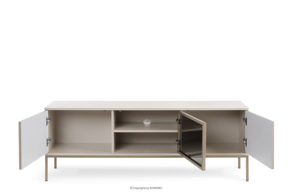 FONTE Krémová komoda s lamelami na vysokých nožičkách krémový - obrázok 3