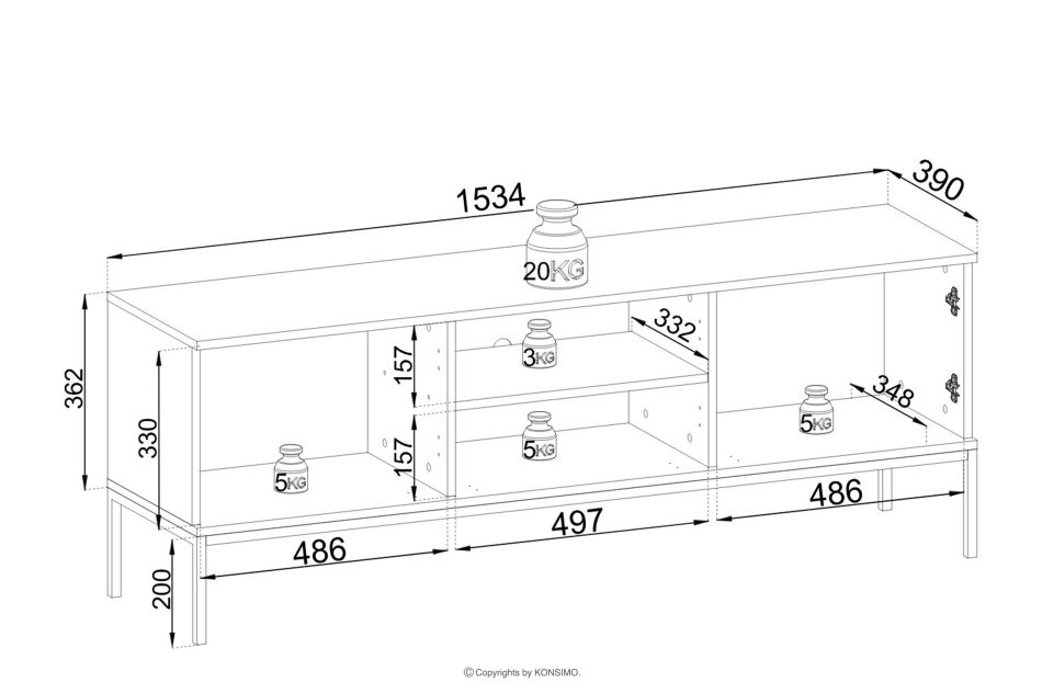 FONTE Krémová komoda s lamelami na vysokých nožičkách krémový - obrázok 5