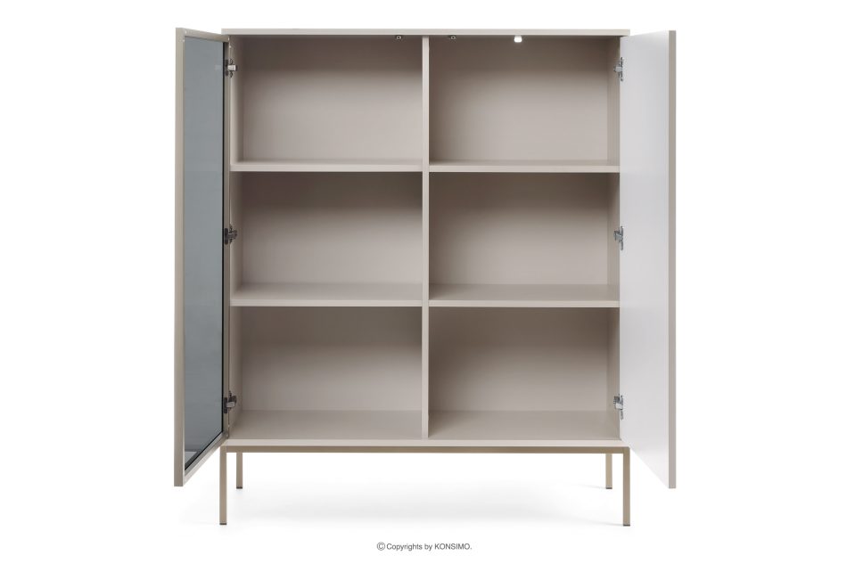 FONTE Krémová nízka vitrína s lamelami krémový - obrázok 3