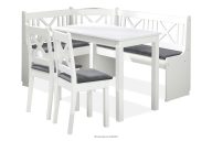 Kuchynský rohový set / rohový set do kuchyne so stoličkami a stolom biela sivá