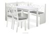 Kuchynský rohový set / rohový set do kuchyne so stoličkami a stolom biela svetlo sivá