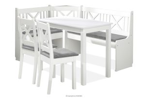 CULIO, https://konsimo.sk/kolekcie/culio/ Kuchynský rohový set / rohový set do kuchyne so stoličkami a stolom biela svetlo sivá biela/svetlo sivá - obrázok