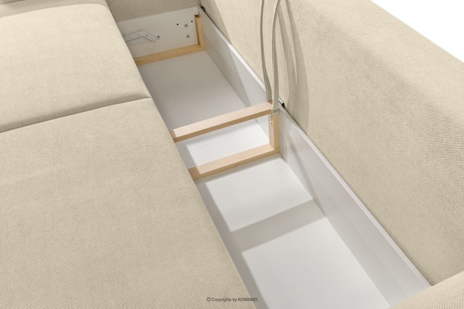 LAVIS Moderná pohovka s úložným priestorom na posteľnú bielizeň v ecru farbe ecru - obrázok 10