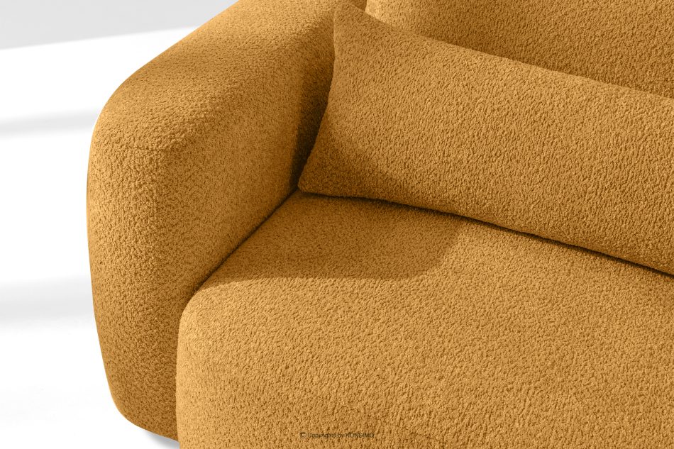 ELOSA Kreslo v japonskom štýle v medovej bouclé tkanine medová - obrázok 6