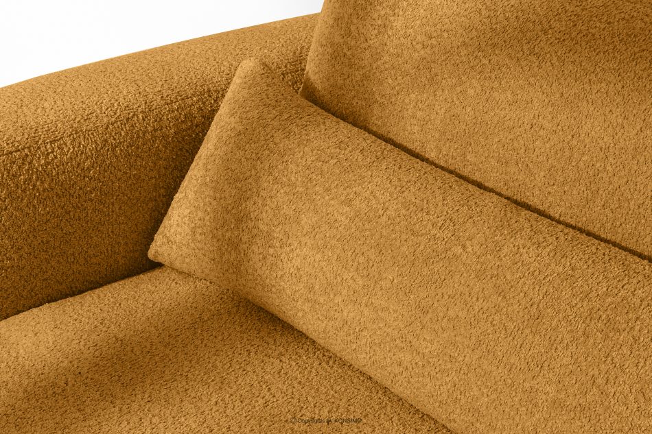 ELOSA Kreslo v japonskom štýle v medovej bouclé tkanine medová - obrázok 7