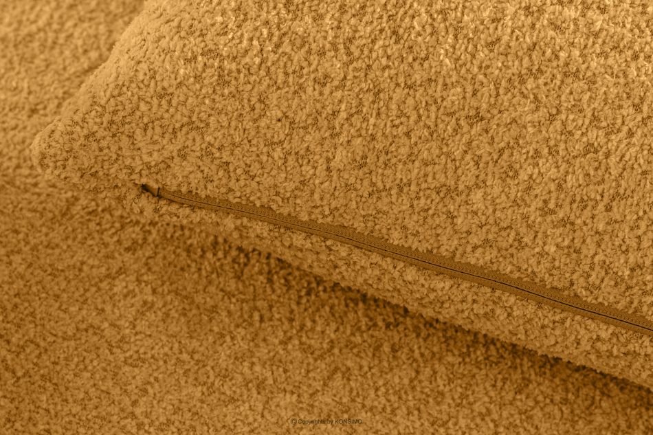 ELOSA Kreslo v japonskom štýle v medovej bouclé tkanine medová - obrázok 9