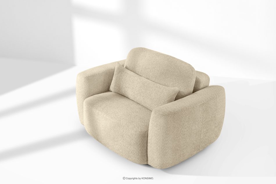 ELOSA Kreslo Japandi v svetlo béžovej bouclé tkanine světle béžová - obrázok 14