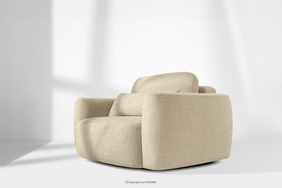 ELOSA Kreslo Japandi v svetlo béžovej bouclé tkanine světle béžová - obrázok 15