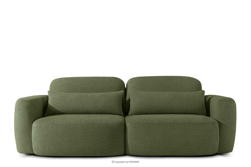 ELOSA Trojmiestna pohovka v japonskom štýle z olivovej bouclé látky olivová - obrázok 0