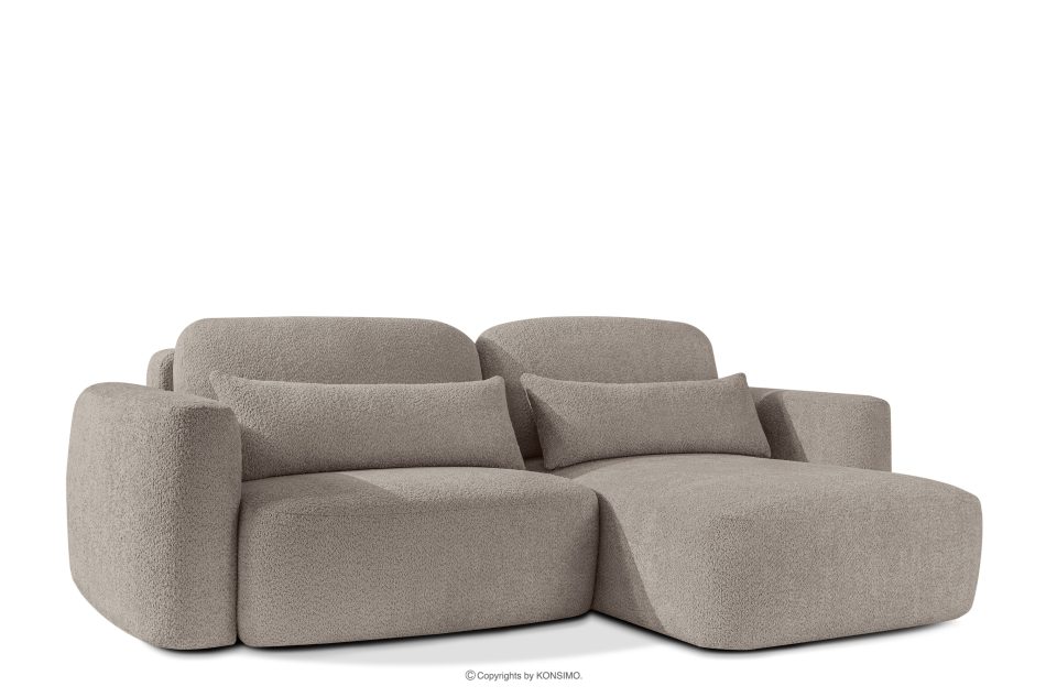 ELOSA Rohová pohovka Japandi z bouclé tkaniny pravá sivá šedá - obrázok 3