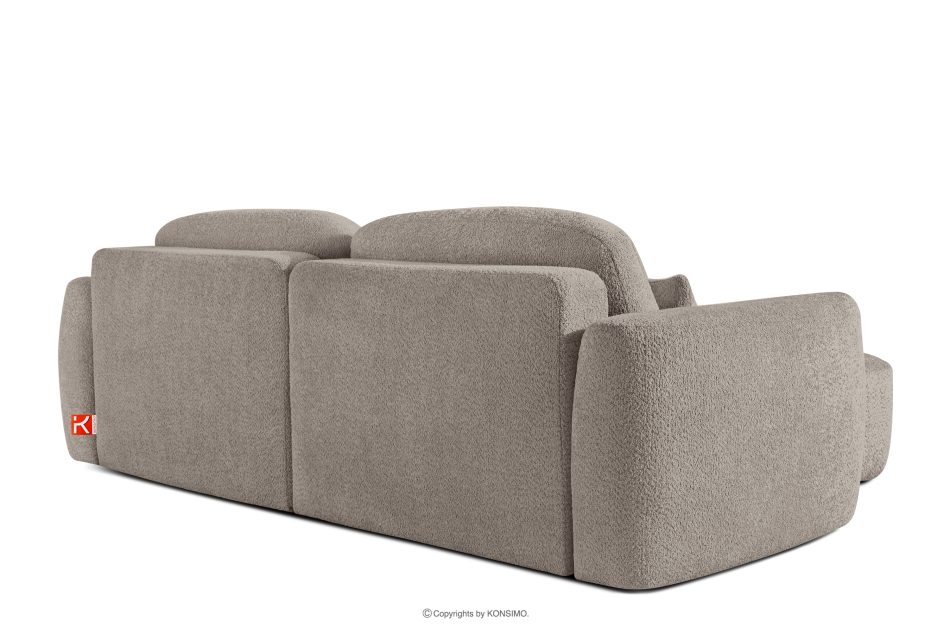 ELOSA Rohová pohovka Japandi z bouclé tkaniny pravá sivá šedá - obrázok 5