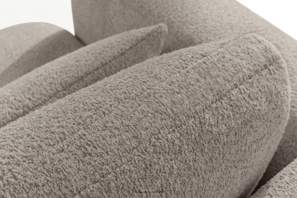 ELOSA Rohová pohovka Japandi z bouclé tkaniny pravá sivá šedá - obrázok 9