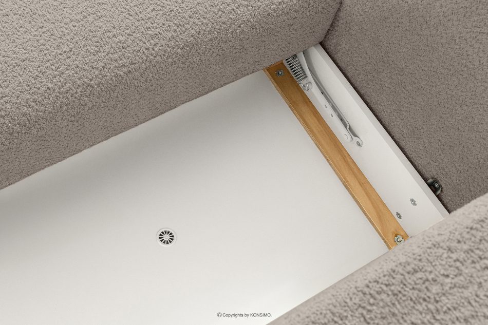 ELOSA Rohová pohovka Japandi z bouclé tkaniny pravá sivá šedá - obrázok 12