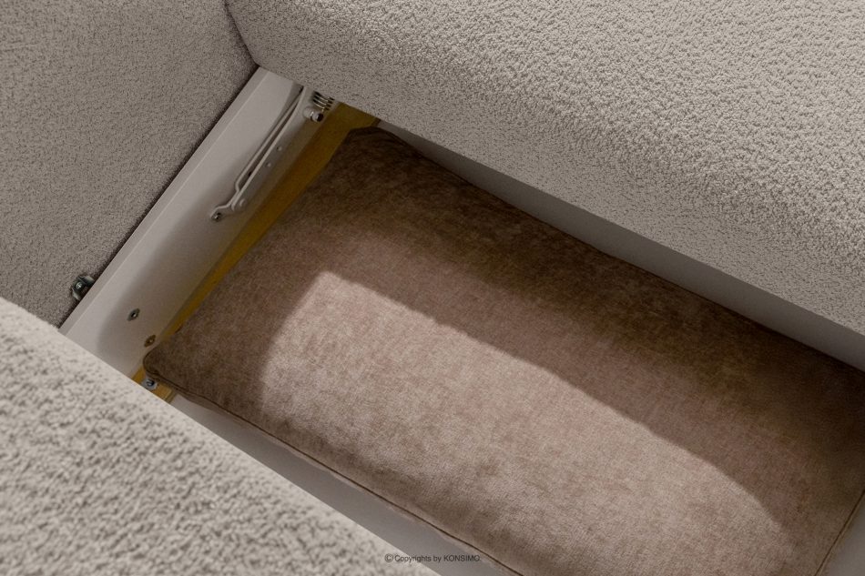 ELOSA Rohová pohovka Japandi z bouclé tkaniny pravá sivá šedá - obrázok 14