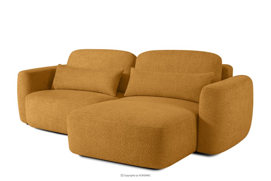 ELOSA Rohová pohovka v japonskom štýle z bouclé tkaniny pravá medová medová - obrázok 2