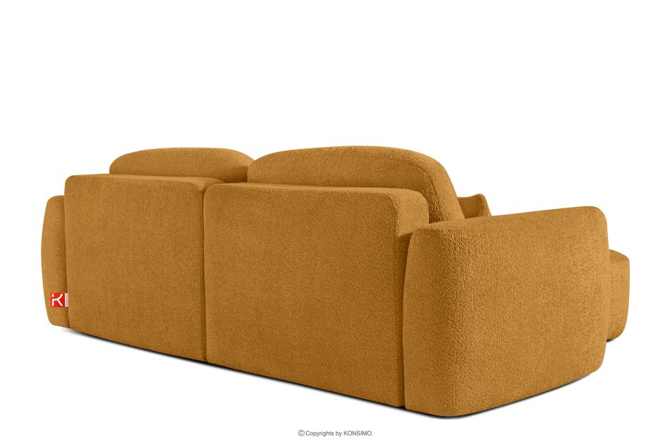 ELOSA Rohová pohovka v japonskom štýle z bouclé tkaniny pravá medová medová - obrázok 5