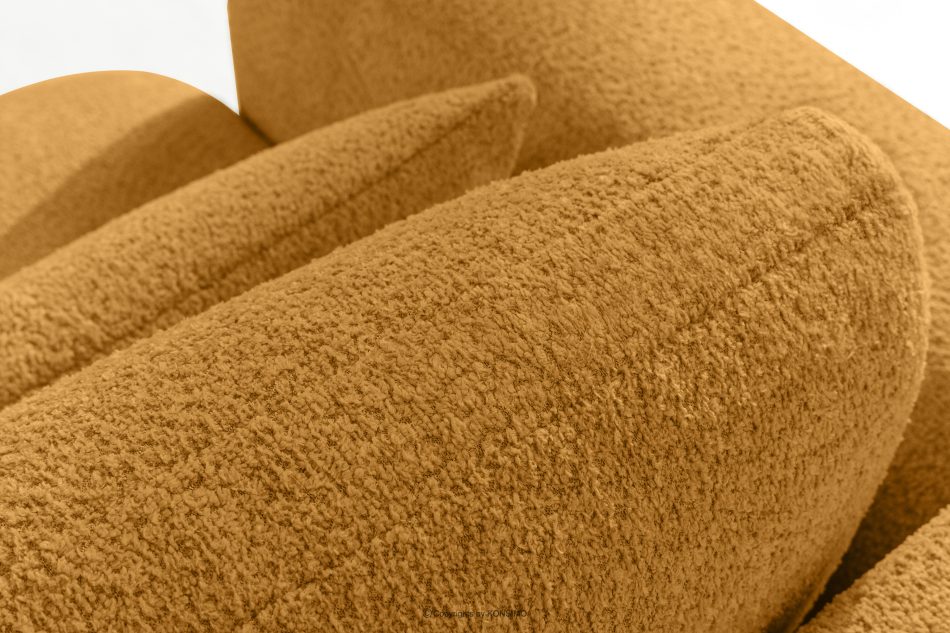 ELOSA Rohová pohovka v japonskom štýle z bouclé tkaniny pravá medová medová - obrázok 9