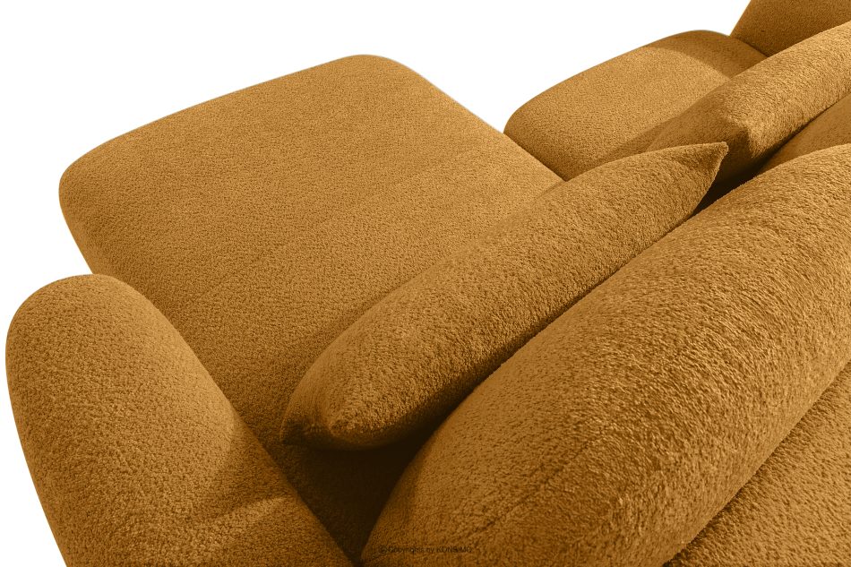 ELOSA Rohová pohovka v japonskom štýle z bouclé tkaniny pravá medová medová - obrázok 11