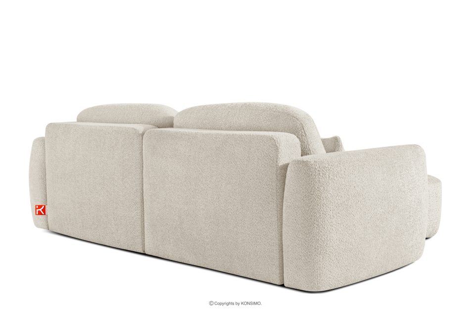 ELOSA Rohová pohovka Japandi z bouclé tkaniny pravá biela bílá - obrázok 5