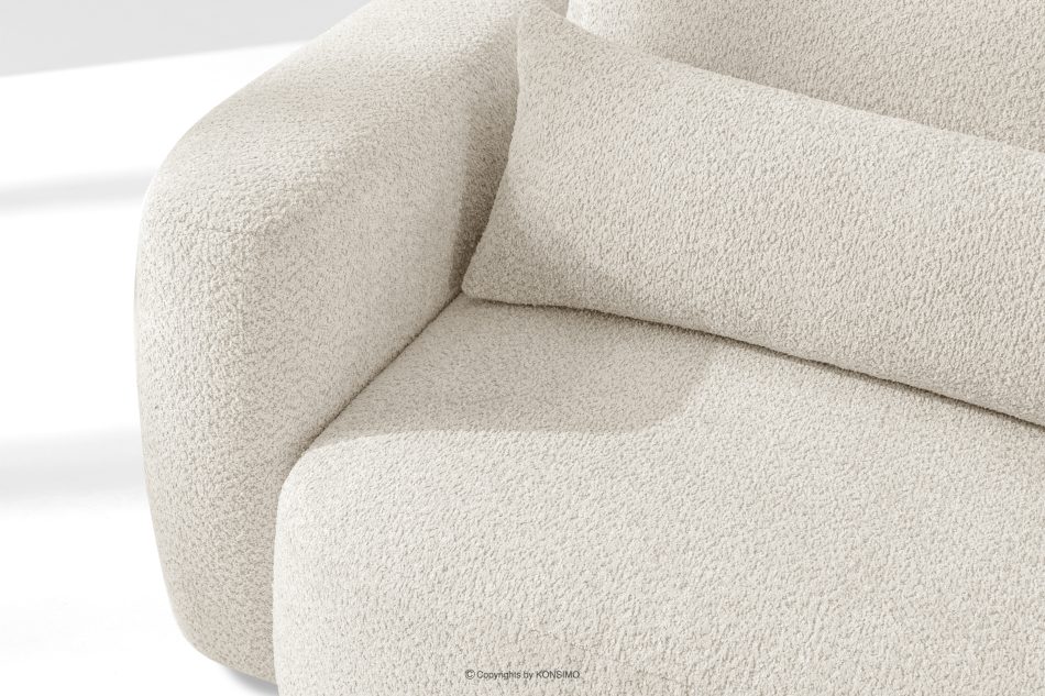 ELOSA Rohová pohovka Japandi z bouclé tkaniny pravá biela bílá - obrázok 7