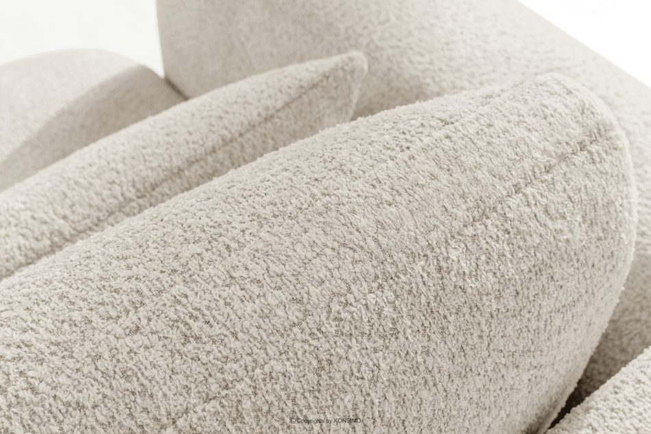 ELOSA Rohová pohovka Japandi z bouclé tkaniny pravá biela bílá - obrázok 9