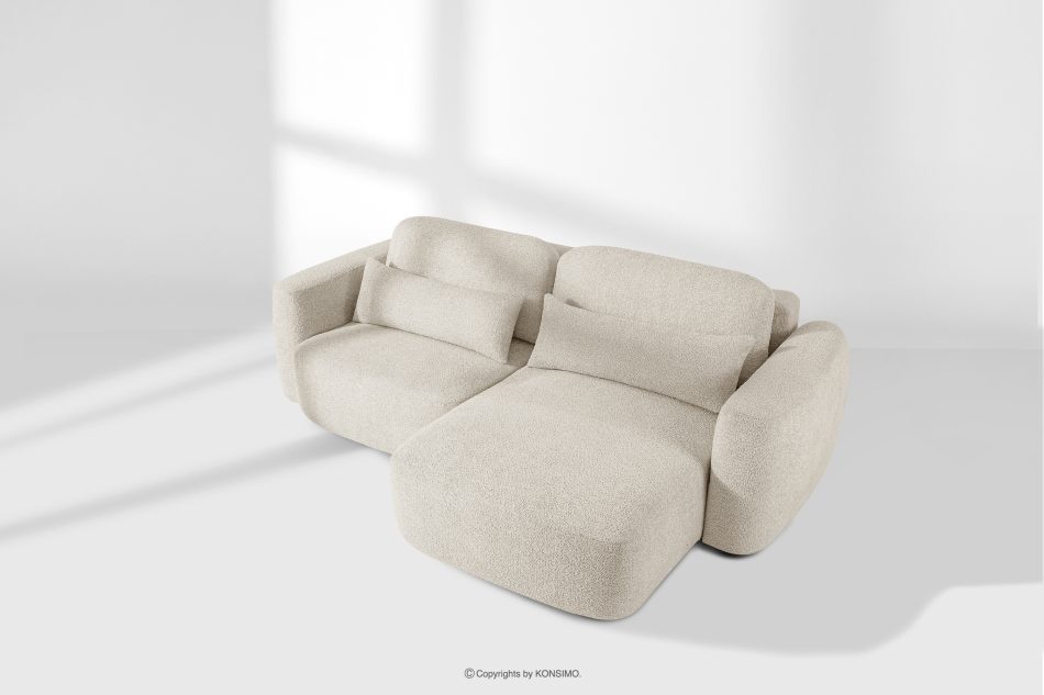 ELOSA Rohová pohovka Japandi z bouclé tkaniny pravá biela bílá - obrázok 19