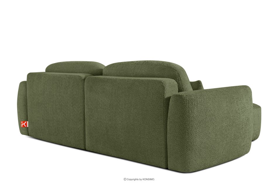 ELOSA Rohová sedačka v japonskom štýle z bouclé tkaniny pravá olivová olivová - obrázok 5