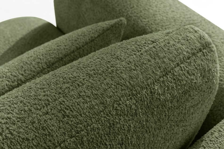 ELOSA Rohová sedačka v japonskom štýle z bouclé tkaniny pravá olivová olivová - obrázok 9