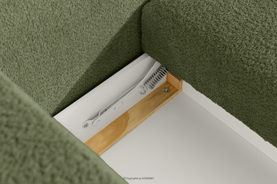 ELOSA Rohová sedačka v japonskom štýle z bouclé tkaniny pravá olivová olivová - obrázok 13