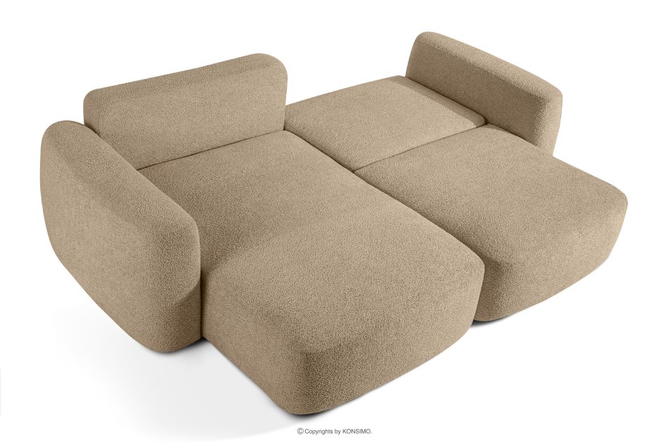 ELOSA Rohová pohovka Japandi z bouclé tkaniny ľavá béžová béžová - obrázok 4