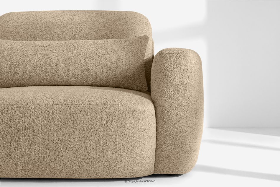 ELOSA Rohová pohovka Japandi z bouclé tkaniny ľavá béžová béžová - obrázok 6