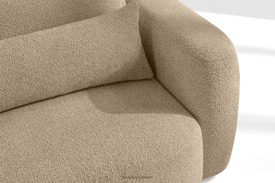 ELOSA Rohová pohovka Japandi z bouclé tkaniny ľavá béžová béžová - obrázok 7