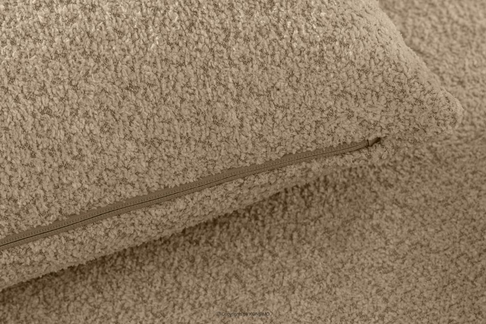 ELOSA Rohová pohovka Japandi z bouclé tkaniny ľavá béžová béžová - obrázok 10